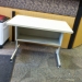 White Metal Frame Work Table w/ Open Storage Shelf