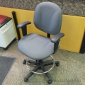 Grey Adjustable Drafting Chair Bar Stool 32" Seat Height