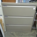 Teknion Tan 3 Drawer Lateral File Cabinet Full Drawer