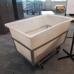 Rolling Heavy Duty Plastic Trolley Bulk Tub Bin w/ Metal Frame