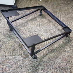 Black Rolling Steelcase Stacking Chair Storage Trolley Cart