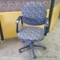 Cloth Fabric Pattern Task Chair w/ Padded Leather Arms