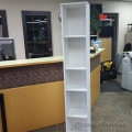 White 6ft Wooden Corner Bookcase Display Stand 72" Tall