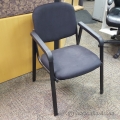 Black Fabric Stacking Guest Chair w/ Fixed Arms