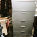 Grey Teknion 5 Drawer Flip Top Lateral File Cabinet