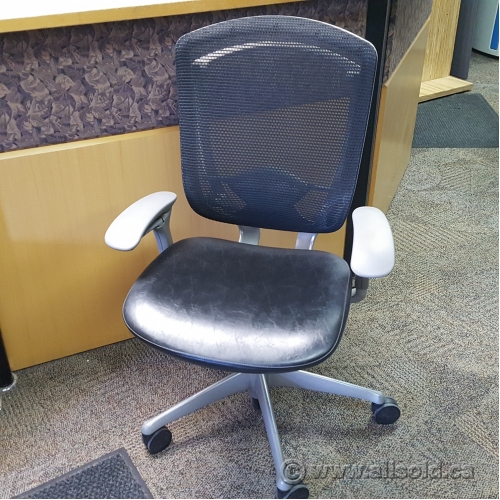 Teknion Contessa Black Leather Mesh Back Chair Allsold Buy