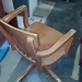 Vintage 1950s Solid Oak Adjustable Swivel Office Chair KRUG