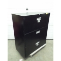 Black 3 Drawer Lateral Filing Cabinet, Locking