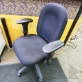 Black Pattern Fabric Adjustable Rolling Office Task Chair