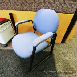 Blue Guest Chair w/ Padded Fabric Arms