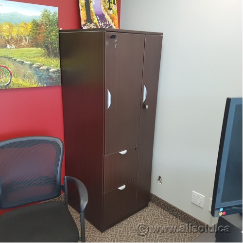 Espresso 2 Drawer 2 Door Storage Cabinet With Wardrobe Allsold