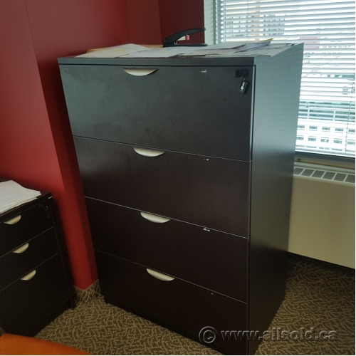 Espresso 4 Drawer Lateral File Cabinet Locking Allsold Ca Buy