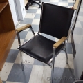 Black Stacking Guest Chair w/ Wooden Arms Finish