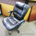 Black Leather Padded Adjustable Office Chair w/ Grey Trim