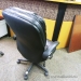 Black Leather Padded Adjustable Office Chair w/ Grey Trim