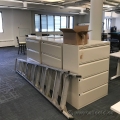 Teknion Beige 4 Drawer Lateral File Cabinet, Locking