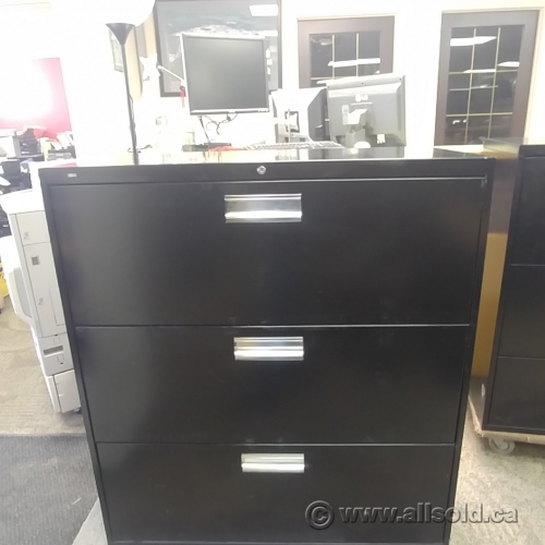 Hon Black 3 Drawer Lateral File Cabinet Allsold Ca Buy Sell