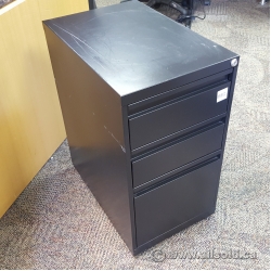 Black Mobile 3 Drawer Box Box File Pedestal, Letter
