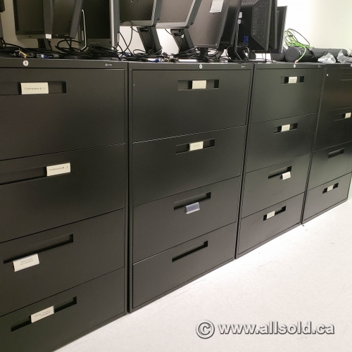 Global Black 4 Drawer Lateral File Cabinet Locking Allsold Ca