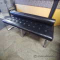 Leather Seating Bench With Chrome Legs