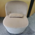 Beige Suede Swivel Bucket Seat Chair