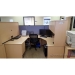 Blonde 4 Piece C / U Suite Desk with Overhead Storage