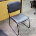Black Metal Frame Stacking Chair Black Leather