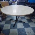 Blonde Round 42" Table w/ Black Metal Post Base