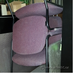 Purple Sleigh Guest Chair Black Frame w/ Padded Arms