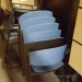 Blue Fabric Black Frame Guest Stacking Chair
