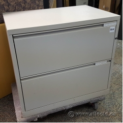 Meridian White 2 Drawer Lateral File Cabinet, Locking