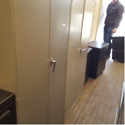 Beige 2 Door Metal Storage Cabinet, Locking