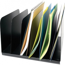 Steel Sorters, Vertical Black Metal Paper File Folder Sorter