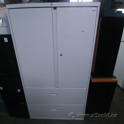 Off White Steelcase 2 Door 2 Drawer Storage Cabinet