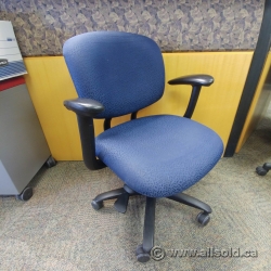 Haworth Improv Mid Back Office Task Chair Blue Pattern Fabric