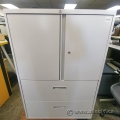 Off White Steelcase 2 Door 2 Drawer Storage Cabinet