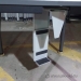 Off White Training Table with Grey Trim, Legs, CPU Rack