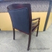Grey Fabric & Dark Cherry Wooden Guest Reception Side Chair