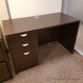 Espresso Single Pedestal Straight Desk