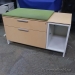 Herman Miller 2 Drawer Cabinet with Cubby Space and Fabric Top