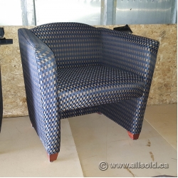 Checker Board Pattern Fabric Sofa Arm Chair