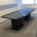 Boat Shaped Black and Grey Boardroom Table 10' x 4'