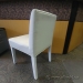 White Leather Chair w/ White Post Legs