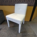 White Leather Chair w/ White Post Legs