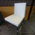 White Leather Chair w/ HD Chrome Base