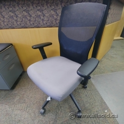 Grey Fabric Seat Mesh Back Office Task Chair