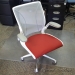 White with Red Padded Seat Humanscale Diffrient World Task Chair