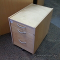 Blonde Ikea 3 Drawer Rolling Locking Storage Pedestal