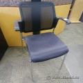 Black Mesh Back Stacking Guest Chair w/ Pattern Seat