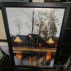 "Homes By The River" Framed Wall Art Picture
